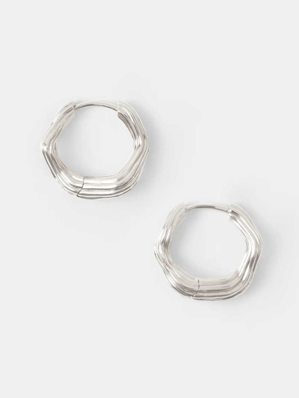 DMY Pam Hoops Earrings 925 Sterling Silver plated Brass New